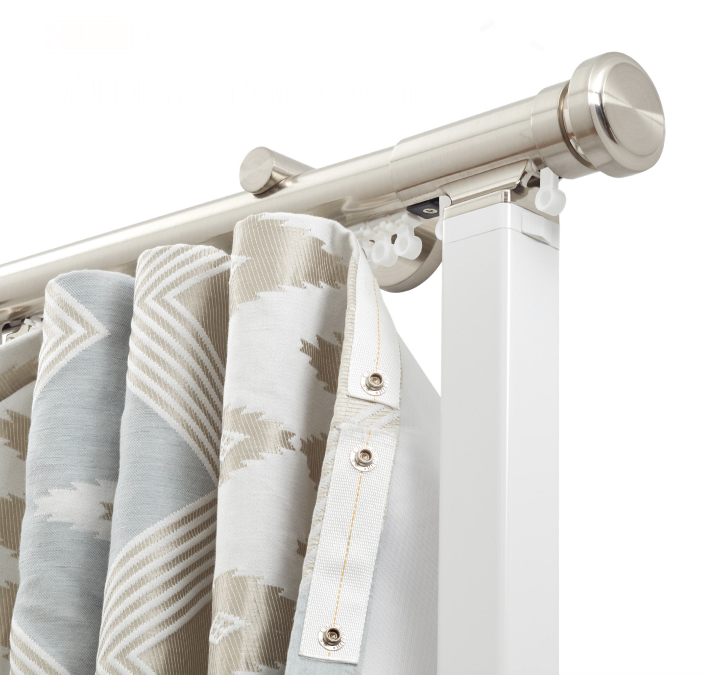 Fabric samples on decorative rod