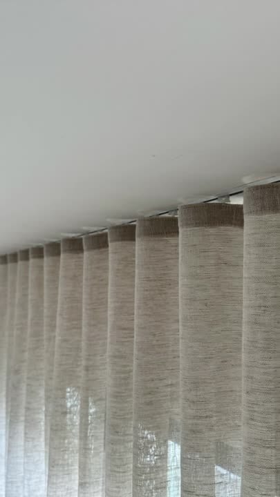 Recessed Track Linen Drapery 100% Linen Sheer